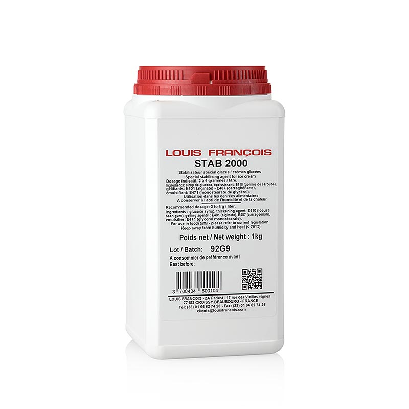 Stab 2000 (Stabilisator für Eis & Schlagsahne) Louis Francois - 1 kg - PE-Dose