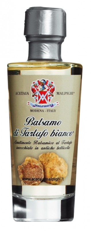 I Skoleuddannelse Hovedkvarter Balsamo di tartufo bianco, balsamic vinegar with white truffles, Malpighi, 100 ml, bottle I Skoleuddannelse Hovedkvarter Balsamo di tartufo bianco, balsamic vinegar with white truffles, Malpighi, 100 ml, bottle