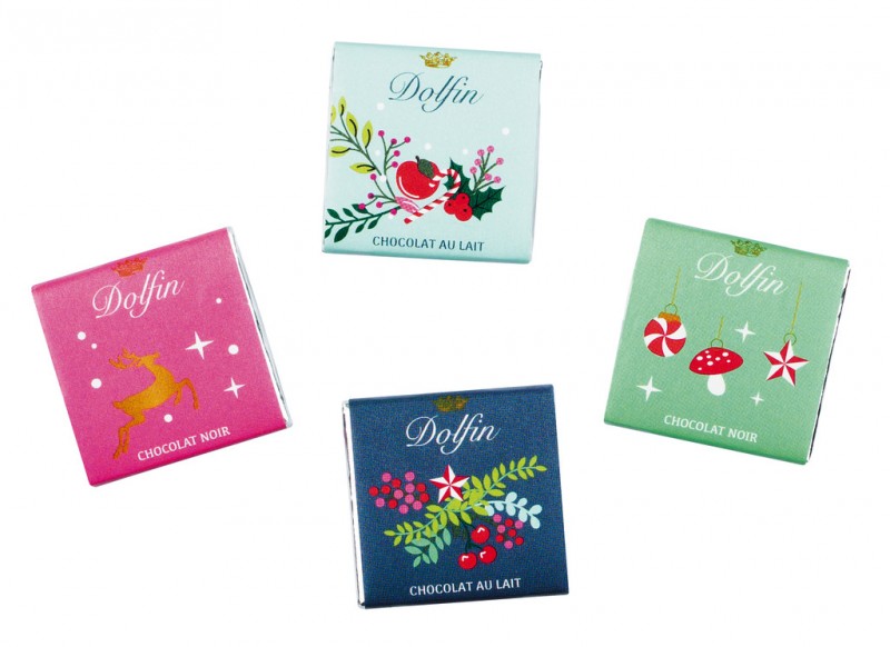 Calendrier de lavent, Adventskalender mit Schokoladensortiment, Dolfin - 108 g - Packung Calendrier de lavent, Adventskalender mit Schokoladensortiment, Dolfin - 108 g - Packung