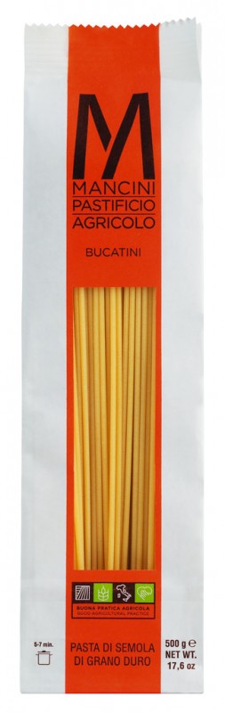 Bucatini, harde tarwe griesmeel pasta, pasta mancini - 500 g - pak