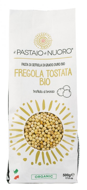 Fregola Tostata Bio, Hartweizengrießnudeln, Artinpasta - 500 g - Beutel