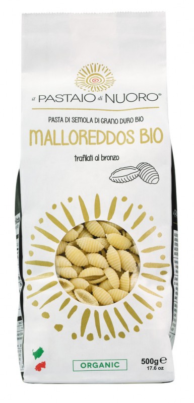 Malloreddos organic, durum wheat semolina noodles, artin pasta - 500 g - bag