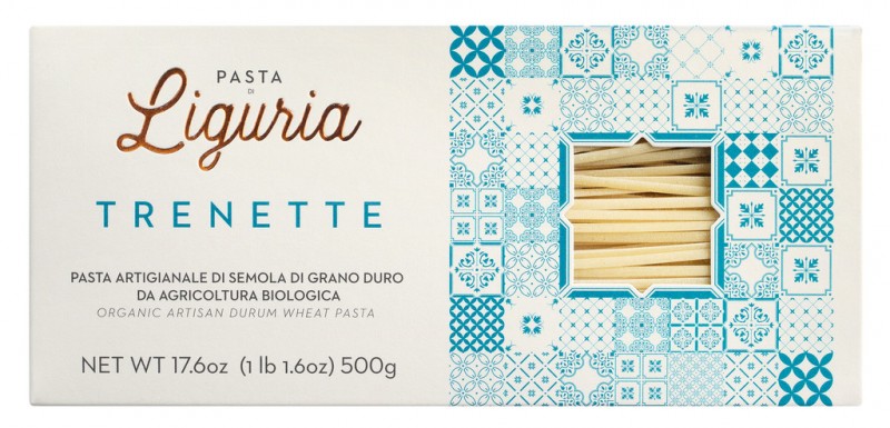 Trenette, bio, pates a base de semoule de ble dur, bio, Pasta di Liguria - 500g - paquet