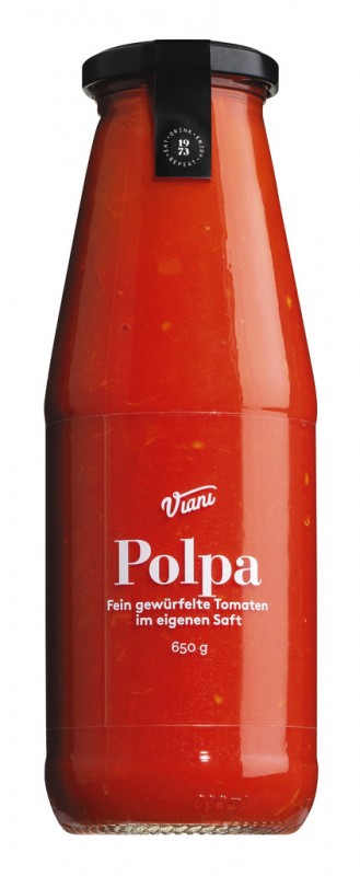 POLPA - Polpa di pomodoro, tomat-concasse, Viani - 670 ml - flaske