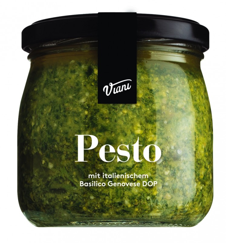 PESTO - mit Genueser Basilikum DOP, Pesto Genovese mit Basilikum DOP, Viani - 180 g - Glas