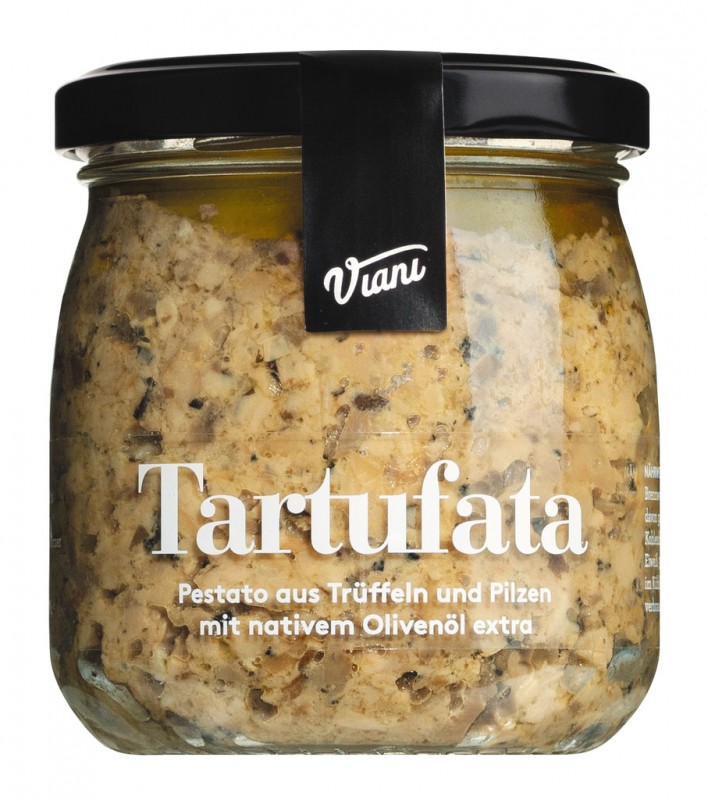 TARTUFATA - Pestato di funghi misti e tartufo, pestato lavet af svampe og trøfler, Viani - 170 g - Glas