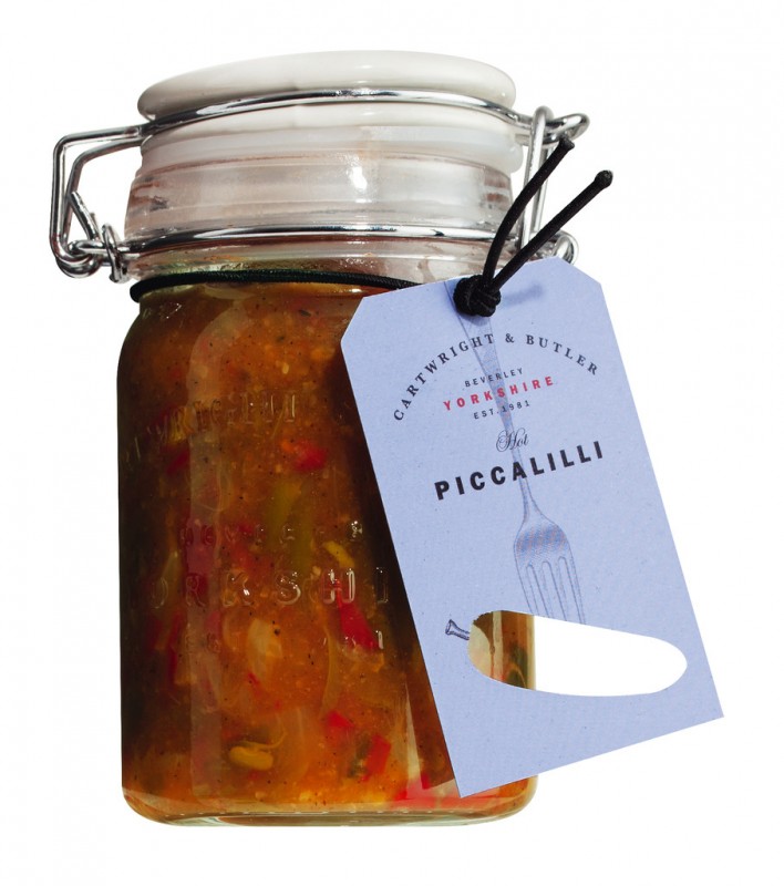 Piccalilli Chutney, syltede grøntsager i sennepsauce, Cartwright og Butler - 230 g - Glas
