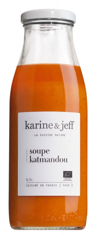 Soep Kathmandu, Bio, Kathmandu Soep, Karine en Jeff - 500 ml - fles