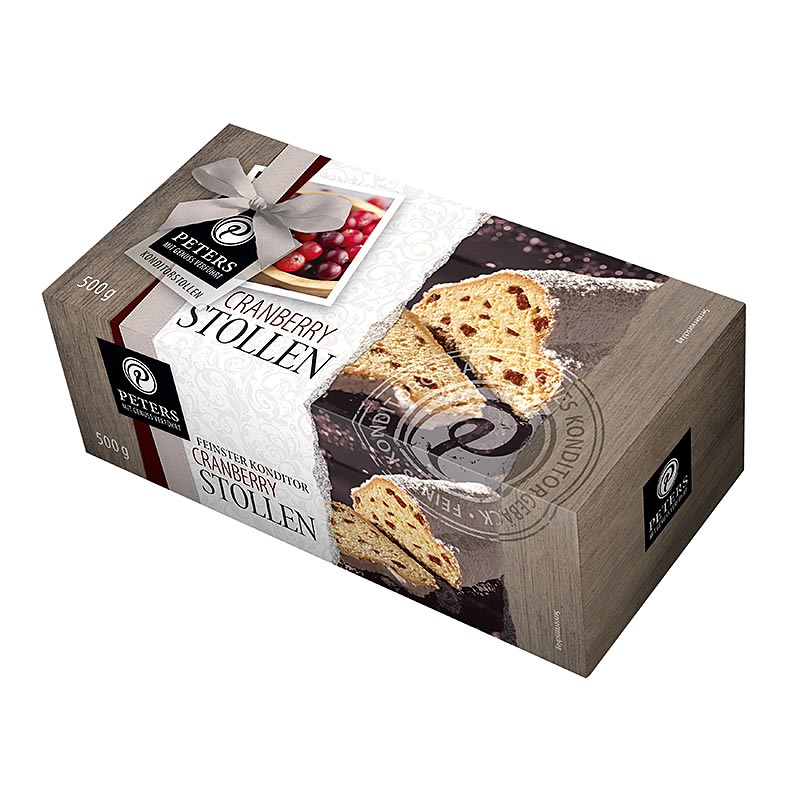 Weihnachtsgebäck - Christollen mit Cranberry, ohne Rosinen & Marzipan, Peters - 500 g - Karton Weihnachtsgebäck - Christollen mit Cranberry, ohne Rosinen & Marzipan, Peters - 500 g - Karton