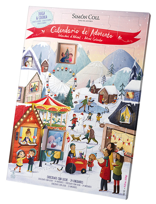Calendario adviento infantil, Adventskalender f. Kinder mit Schokoladentäfelchen, Simon Coll - 120 g - Stück Calendario adviento infantil, Adventskalender f. Kinder mit Schokoladentäfelchen, Simon Coll - 120 g - Stück