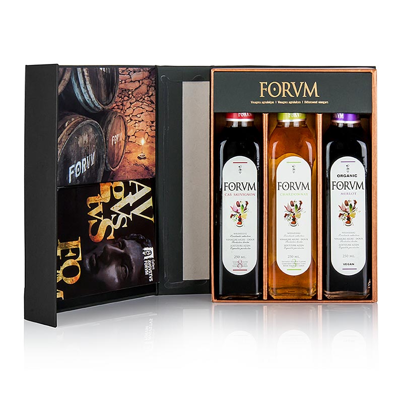 FORVM-gave sæt - 3 Cabernet Sauvignon / Chardonnay / Merlot - 750 ml, 3 x 250 ml - karton