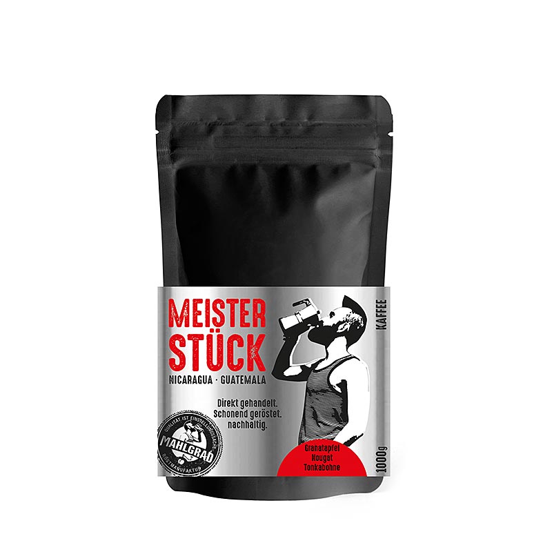 Mahlgrad - Meisterstück, 100% Arabica Kaffee, ganze Bohnen - 500 g - Beutel Mahlgrad - Meisterstück, 100% Arabica Kaffee, ganze Bohnen - 500 g - Beutel