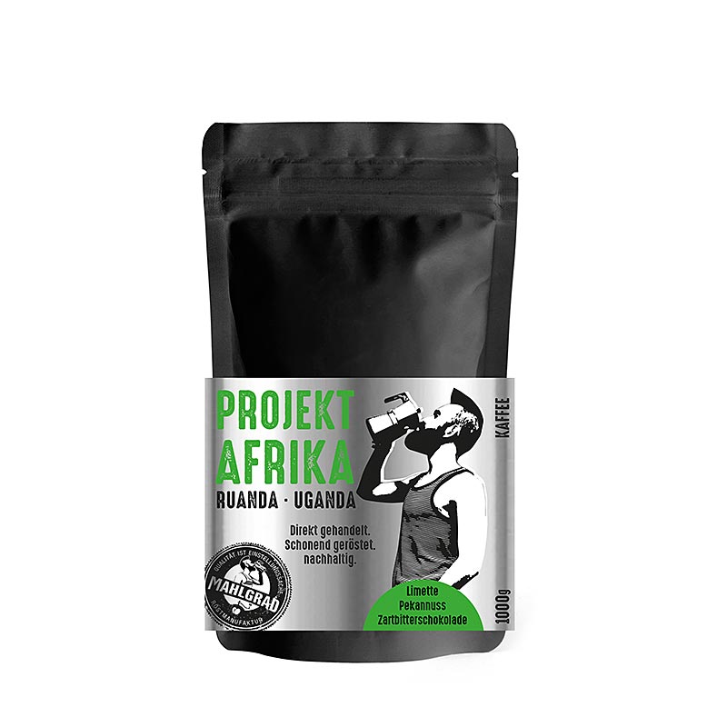 Mahlgrad - Project Afrika, 70% Arabica/30% Robusta Kaffee, ganze Bohnen - 500 g - Beutel Mahlgrad - Project Afrika, 70% Arabica/30% Robusta Kaffee, ganze Bohnen - 500 g - Beutel