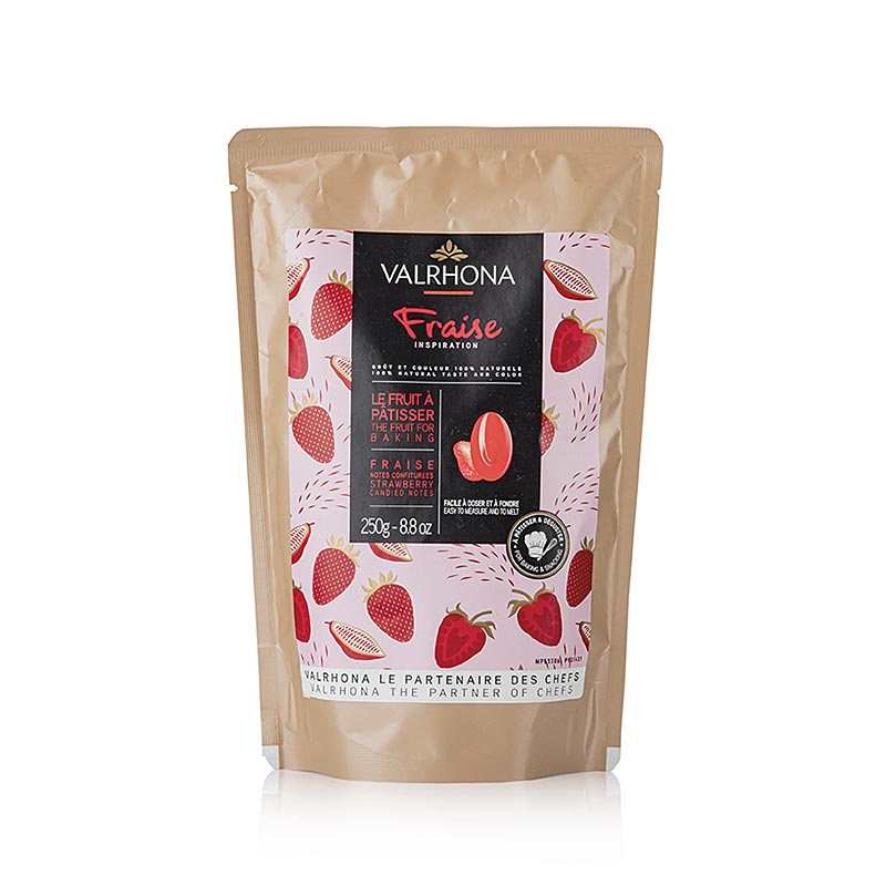 Valrhona Inspiration Strawberry, strawberry specialty with cocoa butter, callets - 250 g - bag