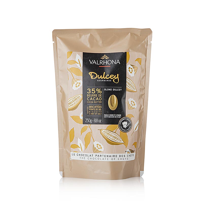 Valrhona Dulcey, Blonde Chocolate 35%, Callets - 250 g - bag