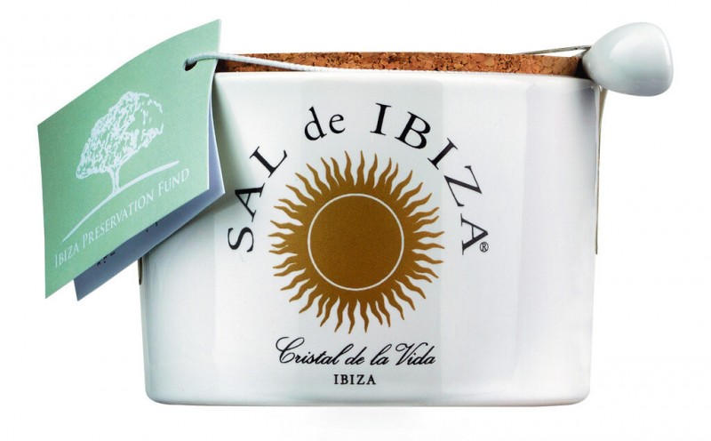 Fleur de Sel - Isla blanca, Fleur de Sel met Ibizaanse kruiden, Sal de Ibiza - 140 g - stuk