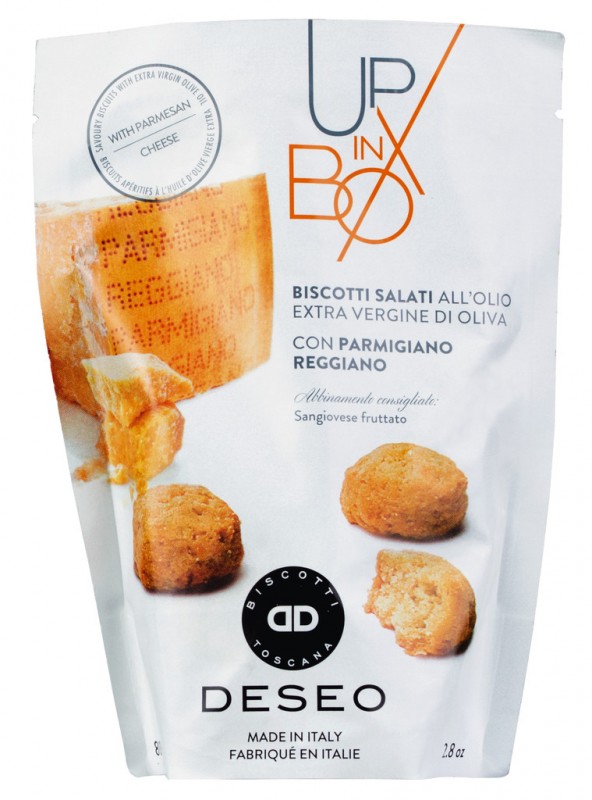 Salatini Parmigiano Reggiano, savory parmesan cheese, Deseo - 80 g - bag