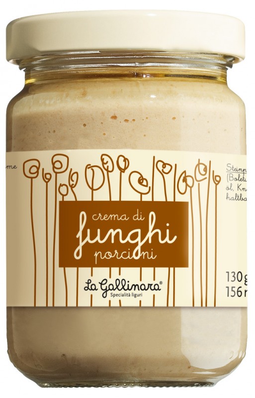 Crema di funghi porcini, Steinpilzcreme, La Gallinara - 130 g - Glas