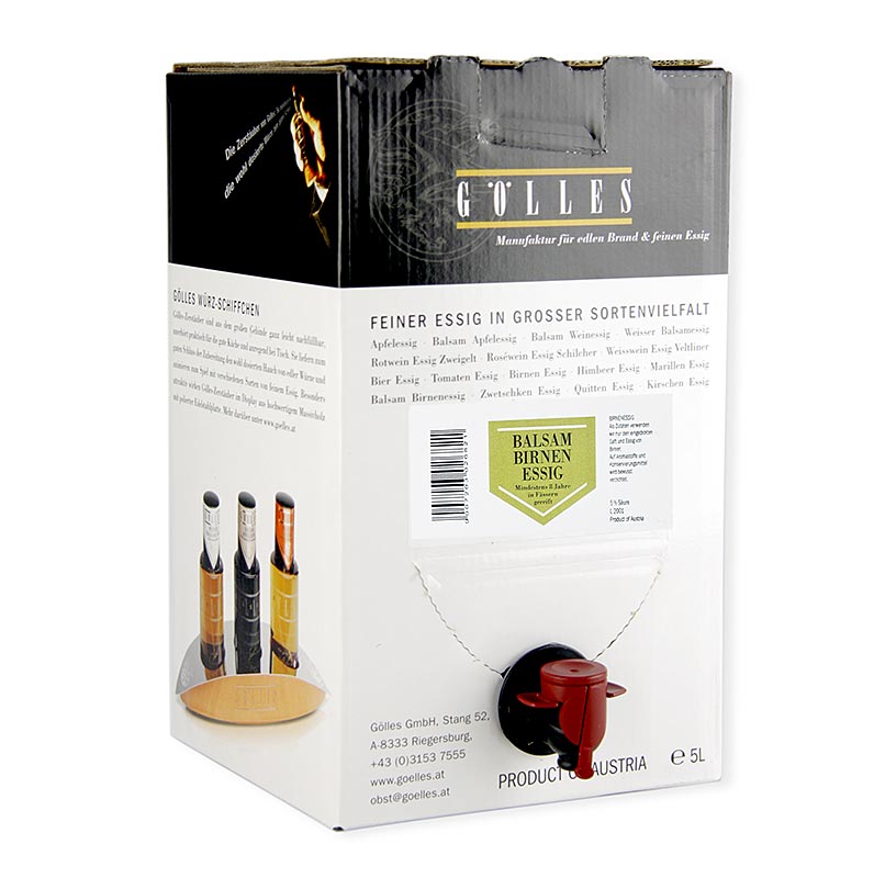 Gölles balsamic pear vinegar, 5% acid - 5 l - Bag in box Gölles balsamic pear vinegar, 5% acid - 5 l - Bag in box