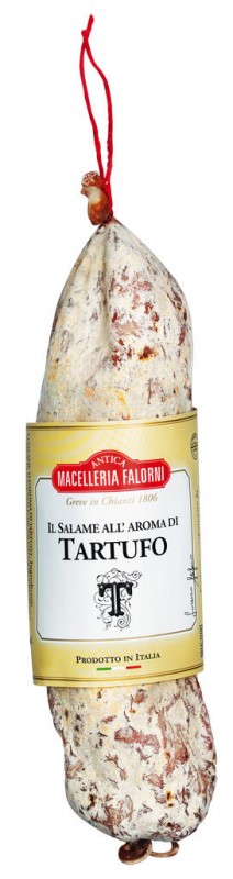 Salame al tartufo bianco, truffle-flavored salami, falorni - about 350 g - piece