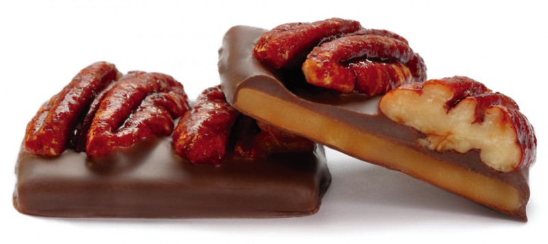 Caramel au beurre sale avec noix de pecan, Gesalzenes Butter-Karamell mit Pekannuss, Dolfin - 200 g - Packung