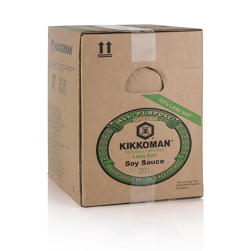 Sojasauce - Shoyu Genen, Kikkoman, 43% mindre salt, Japan - 20 l - dåse