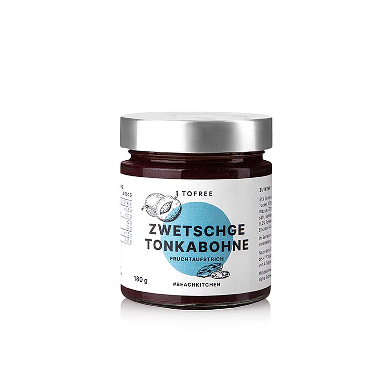 TOFREE-north - fruit spread plum - tonka bean - 180 g - Glass