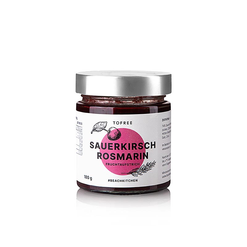 TOFREE-nord - Sour Cherry - Rosemary Fruit Spread - 180 g - Glas