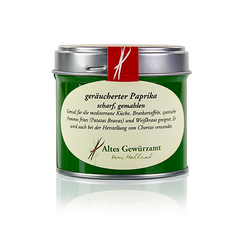 Paprika geräuchert, scharf (Pimenton de la Vera), Altes Gewürzamt, Ingo Holland - 70 g - Dose