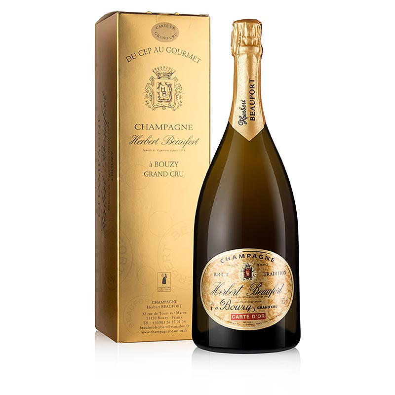 Champagne Herbert Beaufort Carte dOr Grand Cru, brut, 12% vol., Magnum - 1,5 l - Flaske