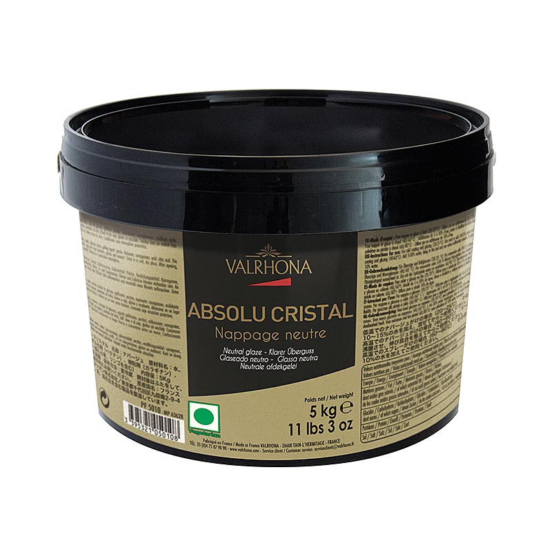 Valrhona Nappage - Absolu Cristal, neutral, klarer Guss - 5 kg - Pe-eimer