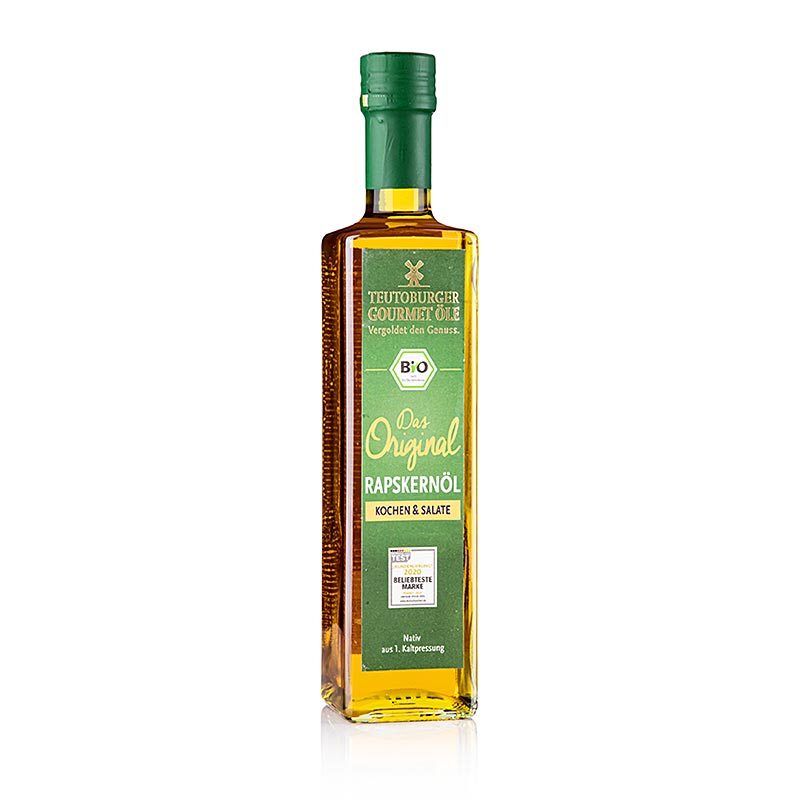 Rapeseed seed oil, cold-pressed, from peeled native rapeseed, organic - 500ml - Bottle