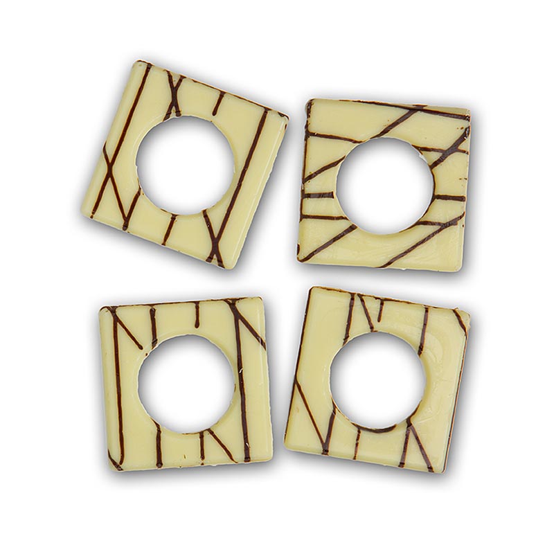 Decoratieve plaquette Eureka, wit, vierkant met gat - 529 g, 148 stuks - karton