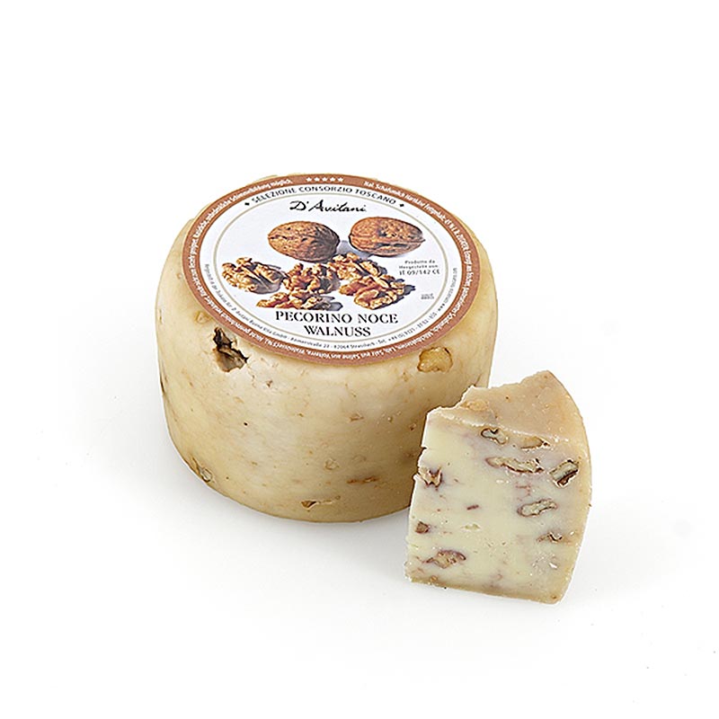 Pecorino Noce, Schafskäse mit Walnüssen, mind. 1 Monat gereift - ca.800 g - Lose Pecorino Noce, Schafskäse mit Walnüssen, mind. 1 Monat gereift - ca.800 g - Lose
