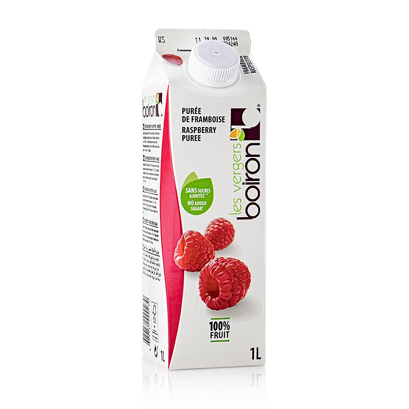 Purée de framboise Boiron, pasteurisée, 100% fruit - 1 l - Tétra pack