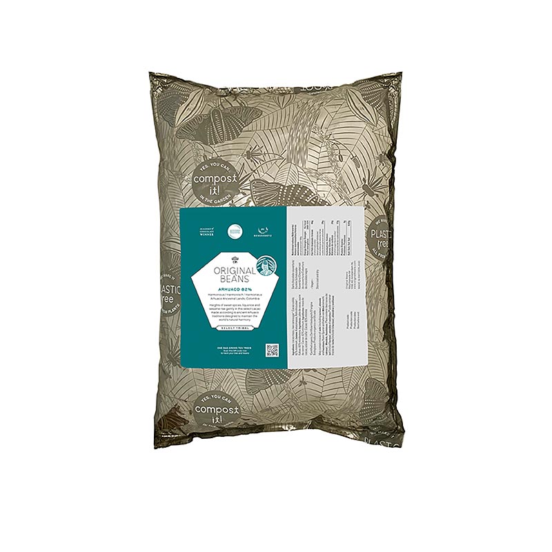 Arhuaco Businchari, Bitter Couverture, 82 % Kakao, Callets, Original Beans - 2 kg - Beutel Arhuaco Businchari, Bitter Couverture, 82 % Kakao, Callets, Original Beans - 2 kg - Beutel