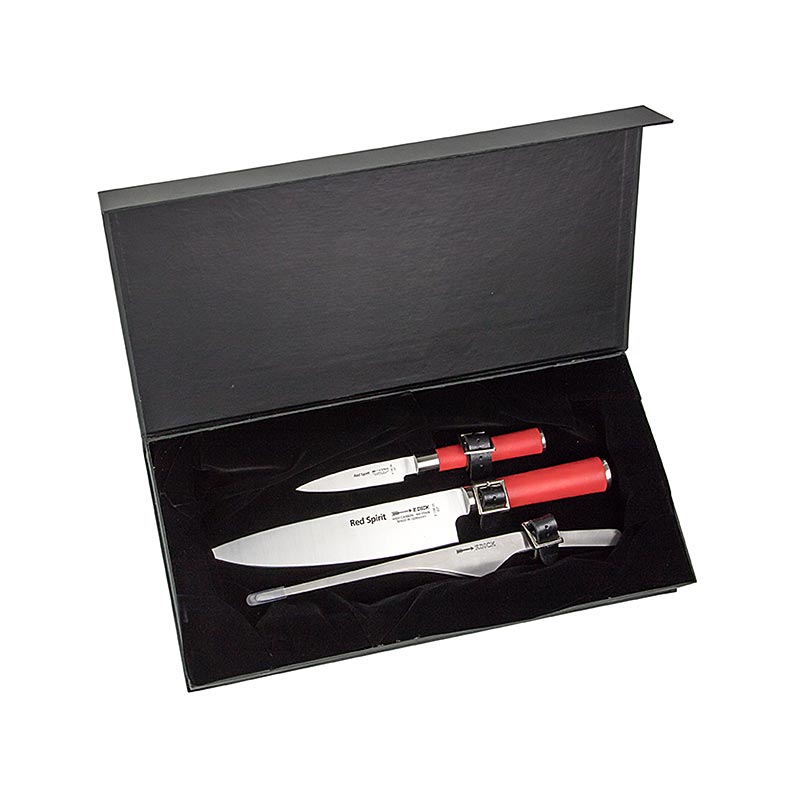 Serie Red Spirit Set aus Kochmesser, Officemesser & Pinzette, DICK - 3 tlg. - Karton Serie Red Spirit Set aus Kochmesser, Officemesser & Pinzette, DICK - 3 tlg. - Karton