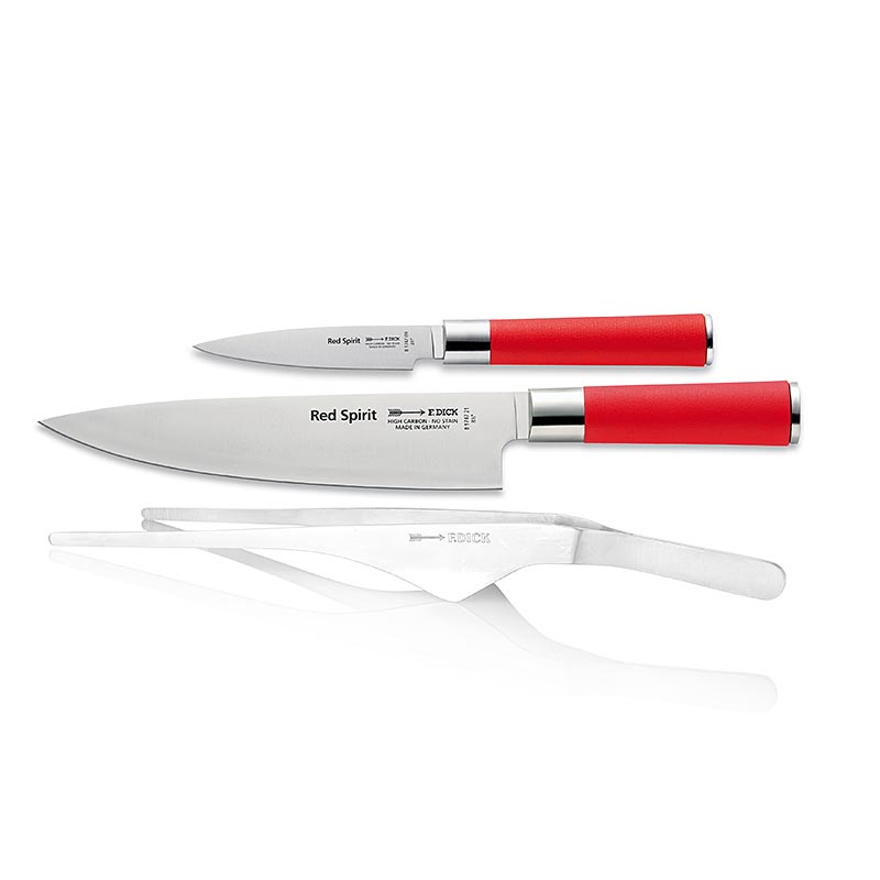 Serie Red Spirit Set aus Kochmesser, Officemesser & Pinzette, DICK - 3 tlg. - Karton Serie Red Spirit Set aus Kochmesser, Officemesser & Pinzette, DICK - 3 tlg. - Karton