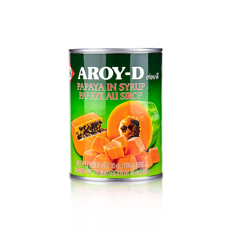 Papaya pieces, in syrup, Aroy-D - 565 g - Can