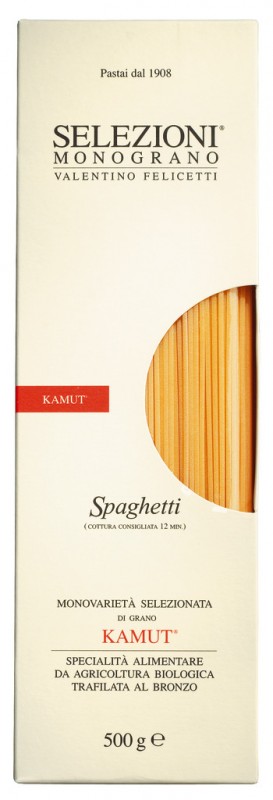 Spaghetti di Kamut, biologico, Spaghetti aus Kamut, Bio, Felicetti - 500 g - Packung Spaghetti di Kamut, biologico, Spaghetti aus Kamut, Bio, Felicetti - 500 g - Packung