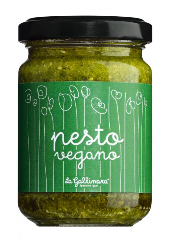 Pesto Genovese vegano, Pesto Genoese style, vegan, La Gallinara - 130 g - Glass