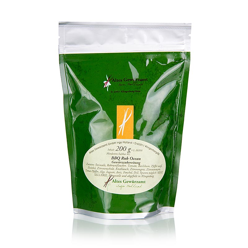BBQ Rub Ocean, Gewürzzubereitung, Altes Gewürzamt, Ingo Holland - 200 g - Beutel BBQ Rub Ocean, Gewürzzubereitung, Altes Gewürzamt, Ingo Holland - 200 g - Beutel