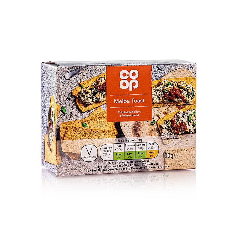Melba Toast plain, Coop - 100 g - Karton Melba Toast plain, Coop - 100 g - Karton