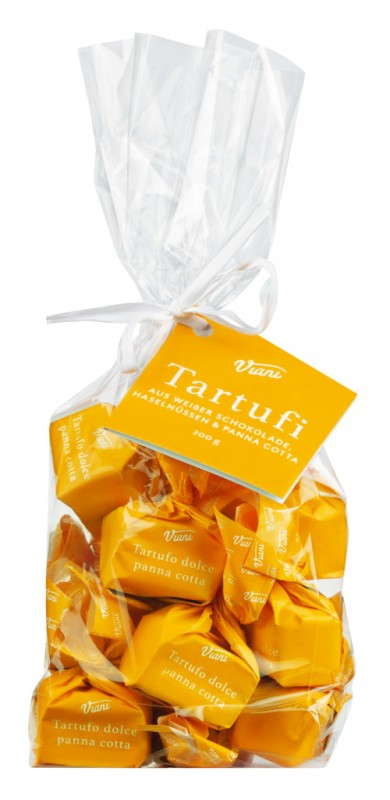 Tartufi dolci panna cotta, sacchetto, truffe au chocolat blanc avec panna cotta, sachet, viani - 200g - sac