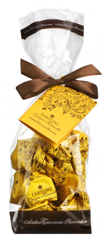 Tartufi dolci allo zenzero e cannella, sacchetto, chocolate truffle with ginger and cinnamon, sachet, Antica Torroneria Piemontese - 200 g - bag