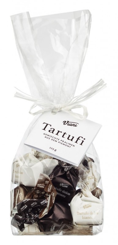 Tartufi dolci classici misti, sacchetto, Gemengde klassieke chocoladetruffels, sachets, Viani - 125 gram - zak