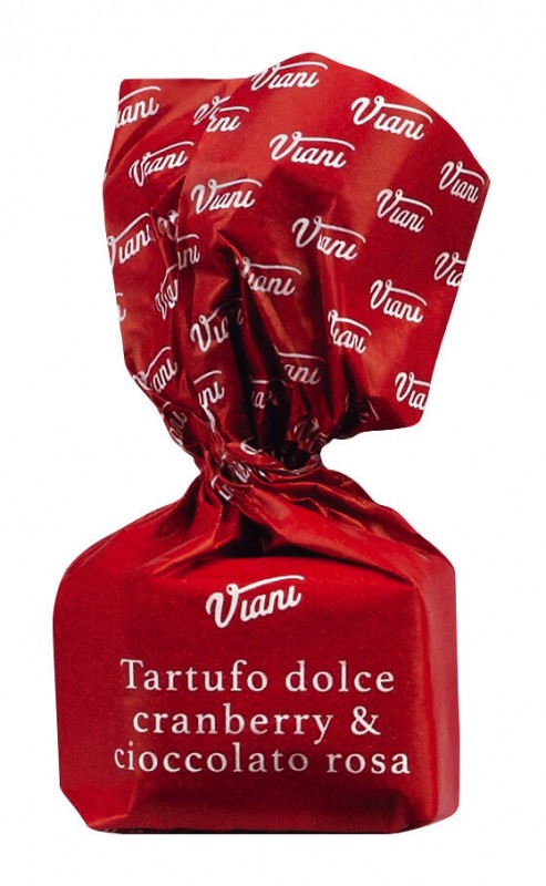 Tartufi dolci mirtilli e cioccolato rosa, sfusi, Rosa Schokoladentrüffel mit Cranberry, lose, Viani - 1.000 g - kg