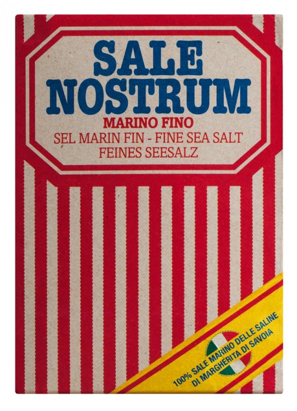 Salg Marino Fino Nostrum, fint havsalt, Piazzolla Sali - 1.000 g - pakke