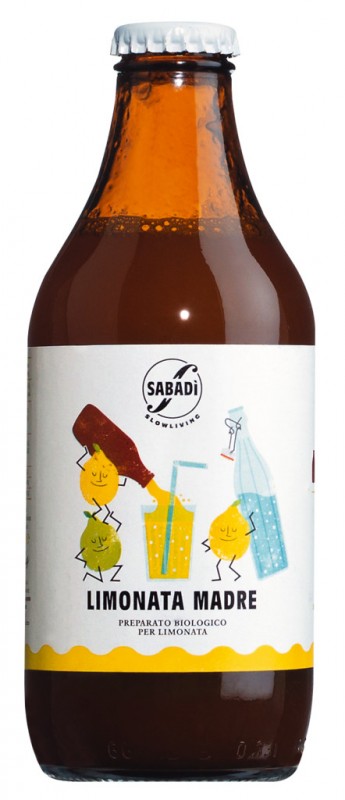 Limonata Madre, Bio, Zitronensaftzubereitung, Sabadì - 0,33 l - Flasche