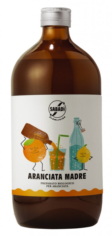 Aranciata Madre, Bio, Orangensaftzubereitung mit Zitronensaft, Sabadì - 1 l - Flasche